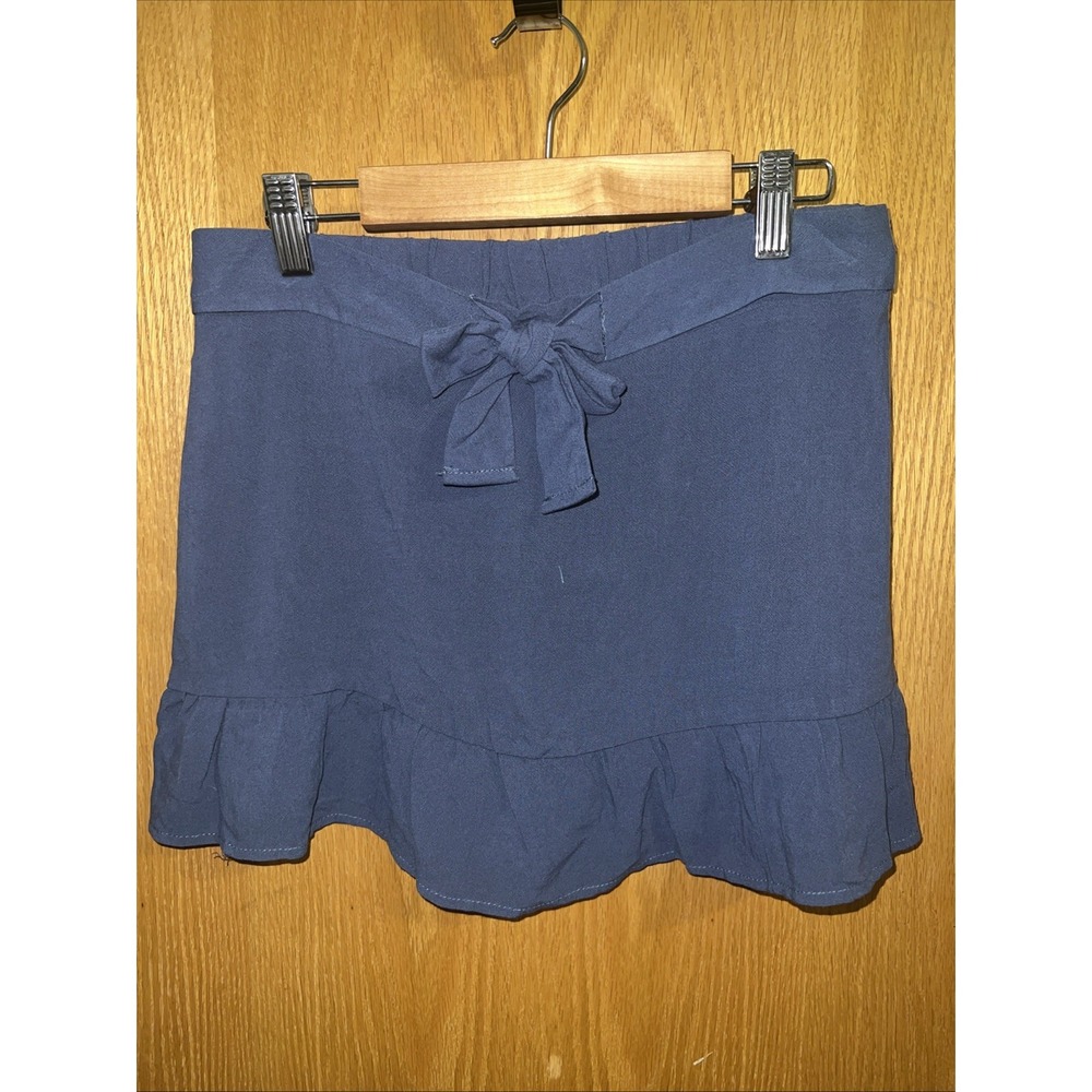 NWT Crown‎ of Hearts Blue Linen Blend Skirt Size Large Youth